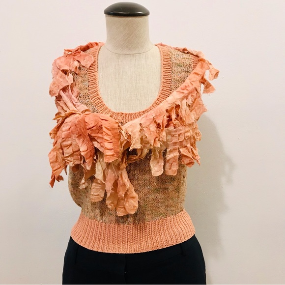 Vintage Cynthia Norton pink hand dyed pokered silk scarf. - Picture 6 of 9